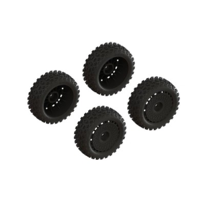 [ARRMA] ARA550114 DBOOTS 2-HO TIRE SET GLUED (BLACK) (2 PAIRS)