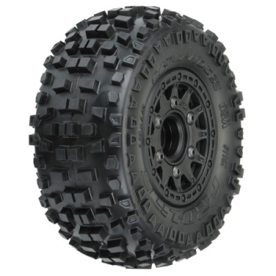 [PROLINE-RACING] 1182-10 1/10 Badlands Front/Rear 2.2/3.0 SC Mounted 12mm Black Raid (2)