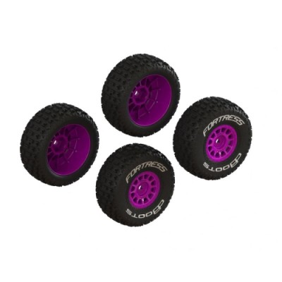 [ARRMA] ARA-1570 dBoots FORTRESS Glued Tire Set, Purple (2 Pairs)