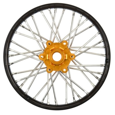 [PROLINE-RACING] PRO283600T3 1/4 Pro-Spec Aluminum V2 Bead Front Wheel Black/Gold (1): Promoto-MX