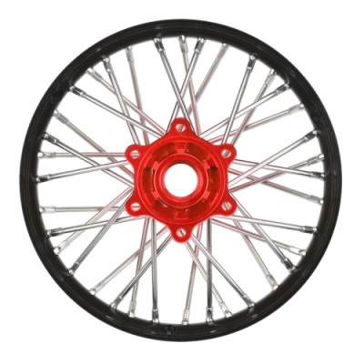 [PROLINE-RACING] PRO283700T2 1/4 Pro-Spec Aluminum V2 Bead Rear Wheel Black/Red (1): Promoto-MX