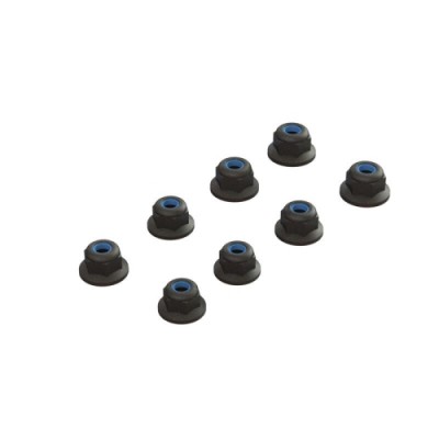 [ARRMA] ARA708009 Flanged Lock Nut M3 Black (4)
