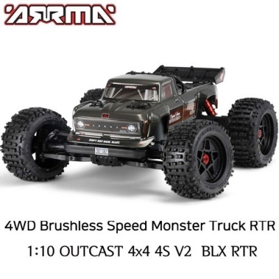 [ARRMA] 1/10 OUTCAST 4X4 4S V2 BLX Stunt Truck RTR, Gunmetal (���͸�, ������ �ʿ�)