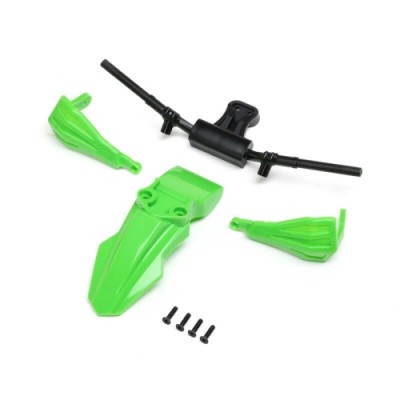 [TEAM LOSI] Fender, Handguards & Handle Bars, Green: PM-SM