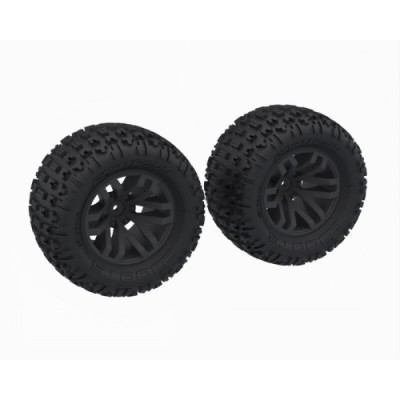 [ARRMA] ARA-1608 dBoots FORTRESS MT Tire Set Glued, Black (2)