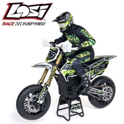 [TEAM LOSI] (���� 1/4 �������) 1/4 Promoto-SM FXR Supermoto Motorcycle RTR Basic, White