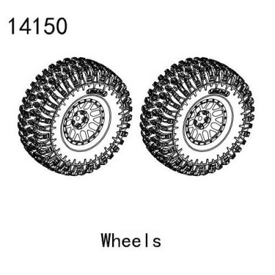 [YK HOBBY] 14150 Wheel, Tire Set (2) (YK4083)
