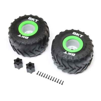 [TEAM LOSI] BKT 2.6 Monster Truck Tire, Med, Premount, Green (2): LMT 2.0