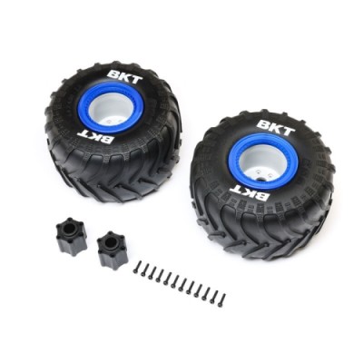 [TEAM LOSI] BKT 2.6 Monster Truck Tire, Med, Premount, Blue (2): LMT 2.0