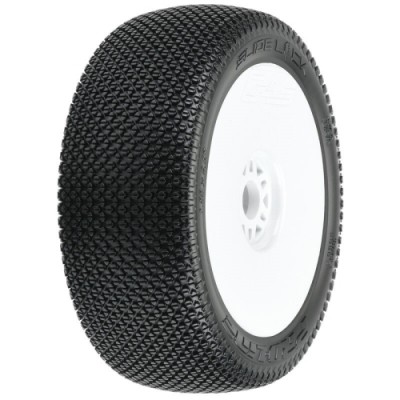 [PROLINE-RACING] 9064-233 1/8 Slide Lock S3 Front/Rear Buggy Tires Mounted 17mm White (2)