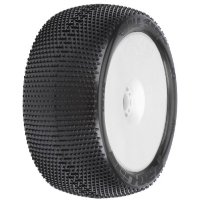 [PROLINE-RACING] 9033-233 1/8 Hole Shot S3 F/R 4.0 Tires Mounted 17mm Wht Zero Offst Whls (2)