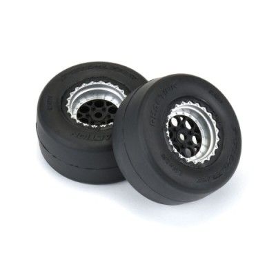 [PROLINE-RACING] 10218-10 1/16 Reaction Rear Tires MTD 8mm Black/Silver (2): Losi Mini Drag