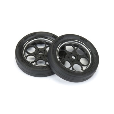 [PROLINE-RACING] 10219-10 1/16 Front Runner Front Tires MTD 8mm Black/Silver (2): Mini Drag