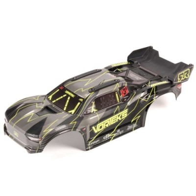 [ARRMA] ARA-2578 1/10 Painted Decaled Trimmed Body Set with Hidden Body Mount, Yellow/Black: VORTEKS 2WD