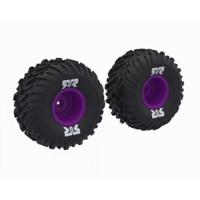 [ARRMA] ARA-2576 dBoots Cut Chevron MT Tire Set Glued - Purple 14mm HEX