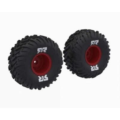 [ARRMA] ARA-2574 dBoots Cut Chevron MT Tire Set Glued - Red 14mm HEX