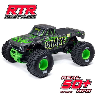 [ARRMA] 1/10 QUAKE 223S DSC 2WD RTR Brushless Monster Truck, Green ������, ���͸�(2~3S) ����