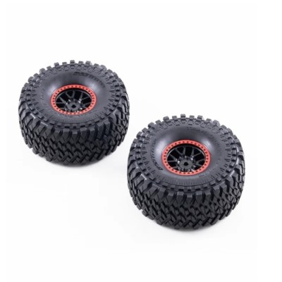 [ROC HOBBY] 1:7 Ford Bronco RTR EB Replacement Wheel & Tire Set (Red, 2pcs)