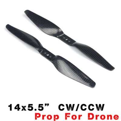 [HZ] 14x5.5 3K Carbon Fiber Propellers CW/CCW 1 Pair (Light Weight)