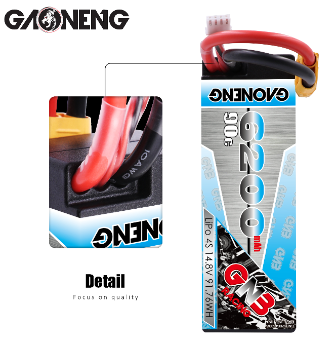 �˾���ũ GNB62003S90W [GNB] 11.1V 6200mAh 90C ��Ƭ������ ���͸� (�ϵ����̽�) - XT90 �� 3